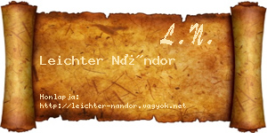 Leichter Nándor névjegykártya
